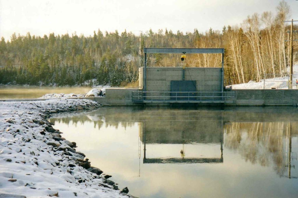 Moose Rapids Dam in Winter