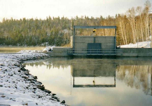 Moose Rapids Dam in Winter